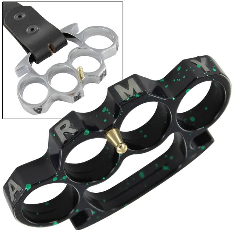 Army Strong Radioactive Splatter Knuckle Buckle Collectible Weapons - Tophatter Daily Deals